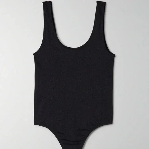 Aritzia Babaton Black Ribbed Thong Tank Top Bodysuit Size XS - Picture 2 of 5